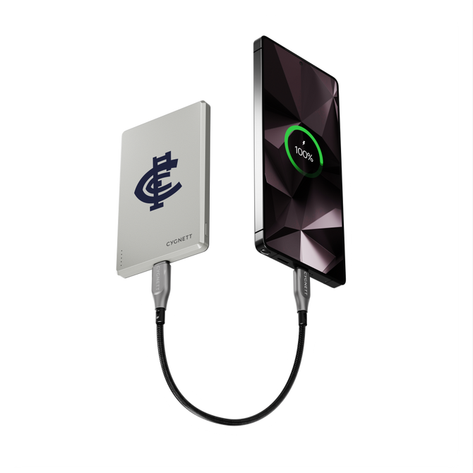 Front view of the Carlton Slim Magnetic Power Bank by Cygnett.