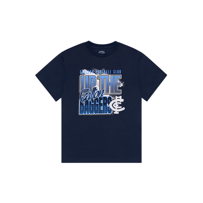 Front view of the 2025 Carlton Youth Carn Graphic Tee by NAR.