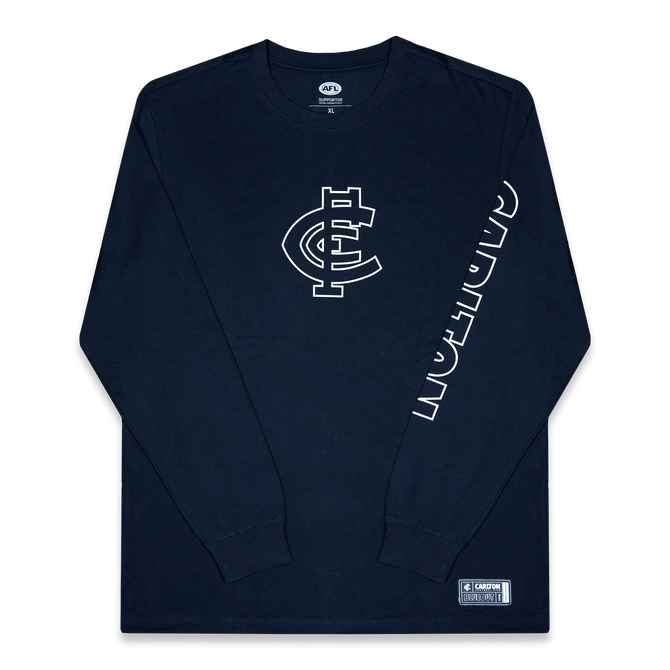 Flat lay of the Carlton Blueout Long Sleeve Tee by NAR.
