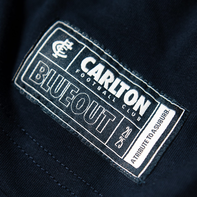 Close-up detail 1 of the Carlton Blueout Long Sleeve Tee.