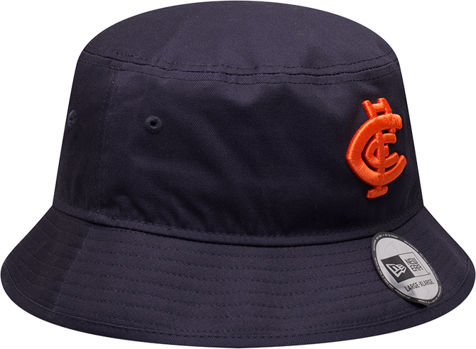Angled back view of the 2025 New Era Carlton Respects Reversible Bucket Hat.