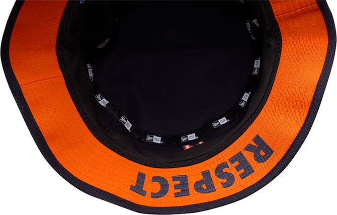 Underneath view of the 2025 New Era Carlton Respects Reversible Bucket Hat.