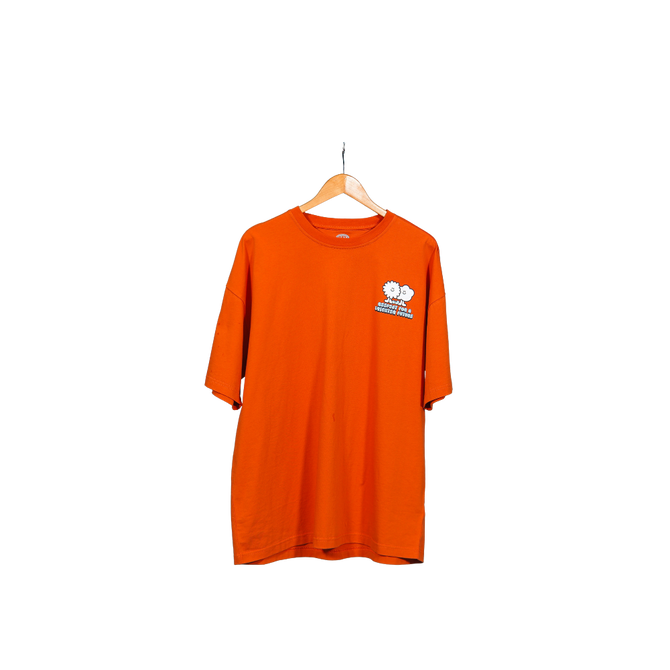 Close-up of the back print on the 2025 Youth Carlton Respects Tee.