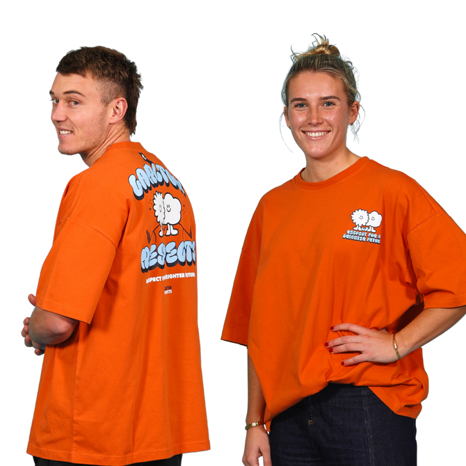 Alternate lifestyle shot of the 2025 Adult Carlton Respects Tee.