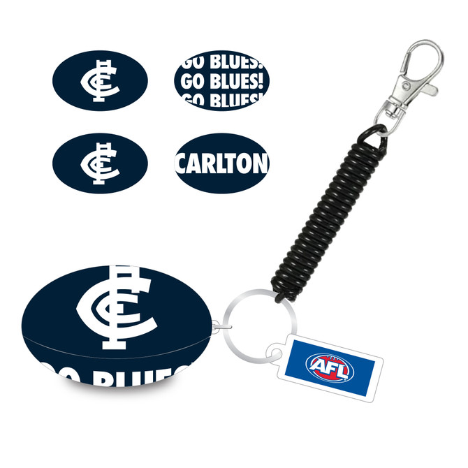 Product shot of the Carlton Bungee Ball Keyring by Trofe.