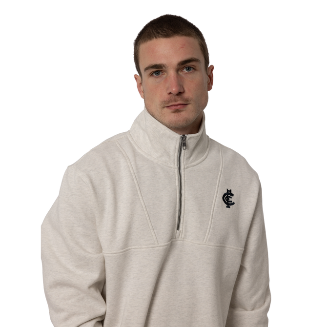 Side view of the Carlton Men's 1/2 Zip Fleece Top by NAR.