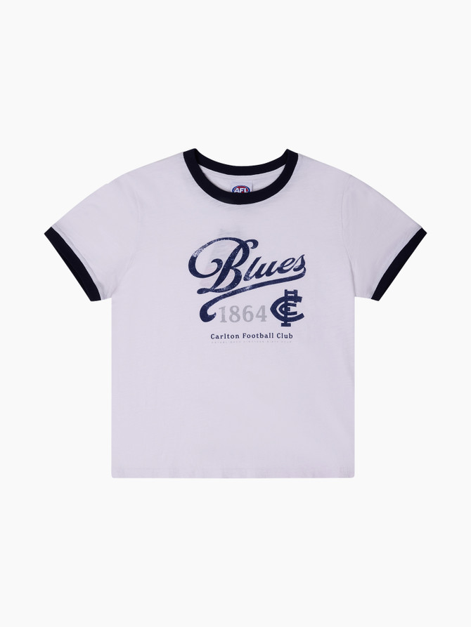 Carlton Script Ringer Tee - Women's