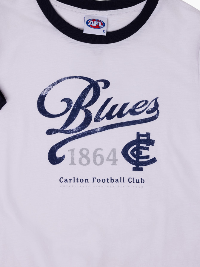 Carlton Script Ringer Tee - Women's