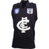 Close-up of the woven VFL logo on the Carlton Wool Guernsey.