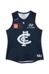 Front view of the 2023 Carlton Cotton On S8 AFLW Home Guernsey.
