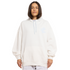 Close-up of the puff print logo on the Womens Vintage White Puff Hood.