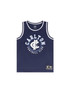 Front view of the Carlton Youth Mesh BBall Singlet by NAR.