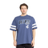 Front view of the Carlton Mens Multi Logo Tee in Blue by NAR.