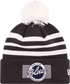 Front view of the 2025 Carlton New Era Knit Badged beanie with pom-pom.