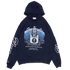 Front view of the Carlton '95 Premiership Hoodie by Mitchell & Ness, worn by a model.