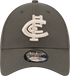 Front view of the 2025 Carlton New Era Dusty Charcoal 9Forty cap (Adult).