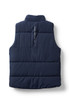 Back view of the 2025 Cotton On S10 Adults Puffer Vest for Carlton AFLW support.