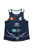 Back view of the 2025 Cotton On S10 Women's Training Singlet for Carlton AFLW support.