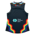 Back view of the 2025 Cotton On S10 Women's Pride Guernsey worn by a model.