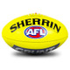 Side 1 of the yellow official Carlton Training Football by Sherrin (Size 5).
