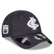 Angled side view of the Carlton New Era Side Hit 9FORTY cap, showing the side patch.