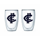 The official Set of 2 Carlton Double Wall 350ml Glasses, in their gift box.
