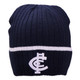 The Carlton Boundary Rib Beanie by Sekem with embroidered logo.