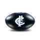 Side 4 of the Carlton Team Logo Football by Sherrin (Size 2).