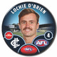 2023 Carlton AFL Player Badge featuring Lochie O'Brien.