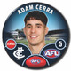 2023 Carlton AFL Player Badge featuring Adam Cerra.