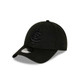 Front view of the Carlton New Era Black 9Forty Snapback cap.