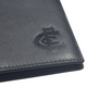 Closed front view of the Carlton Monogram Leather Wallet by Austico.