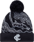 Front view of the 2024 Carlton New Era Indigenous Knit beanie.