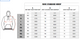 NAR Men's Hood (Hoodie) Size Chart.