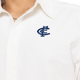 Close-up of the pocket embroidery on the Mens Carlton Embroidered Shirt.