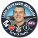 Official 2024 Patrick Cripps Brownlow Medal commemorative badge.