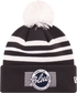 Front view of the 2025 Carlton New Era Knit Badged beanie with pom-pom.