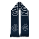 Official 2025 Carlton Blueout Scarf by Sekem, shown flat.