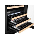 Hisense RW17W4NWLG0 Cantinetta 32 Bottiglie Classe energetica G Ripiani con frontalino in legno Protezione raggi UV Dual Temperature Zone 86,2 cm Nero Glass