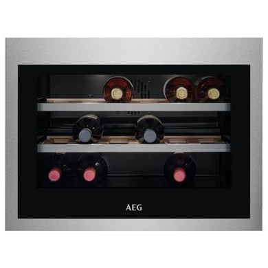 AEG KWE884520M Cantinetta Vino 18 Bottiglie Classe energetica F 3 Ripiani Illuminazione LED Controllo Elettronico della Temperatura Allarme Acustico Porta Aperta 45.5 cm Inox