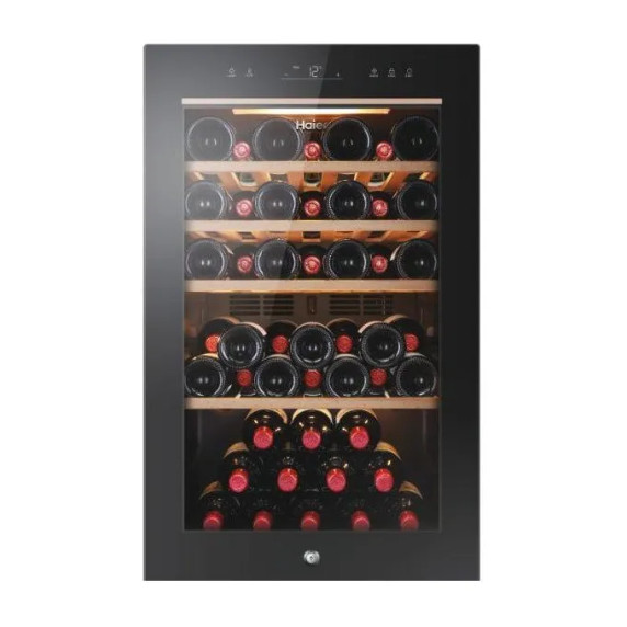 Haier HWS49GA Wine Bank 50 Series 5 Cantinetta Vino 49 Bottiglie Classe energetica F Ripiani 4+1 Sistema luci 3D 50 cm Nero