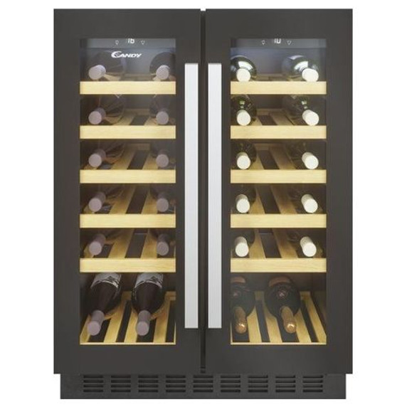 Candy CCVB 60D/1 Cantinetta Vino 38 Bottiglie Classe energetica G Ripiani in legno Illuminazione a Led Controllo digitale 81 cm Nero