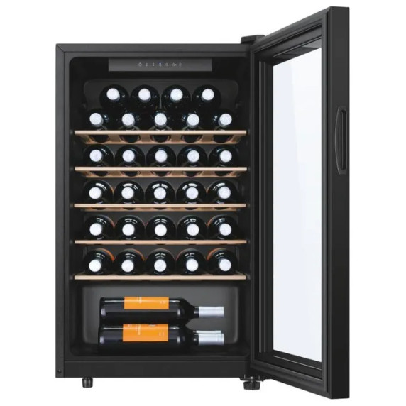 Haier Wine Bank 50 Serie 3 HWS33GGFR Cantinetta Vino con Compressore Libera Installazione Nero 33 Bottiglie