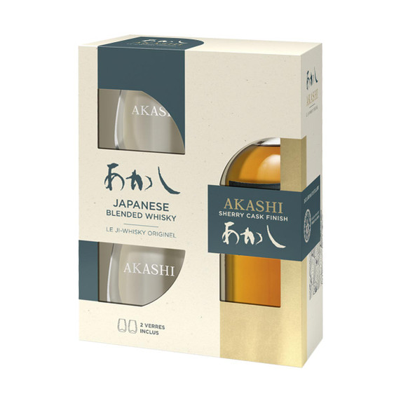 Whisky Akashi Blended Sherry Cask 50 cl  Confezione con 2 bicchieri