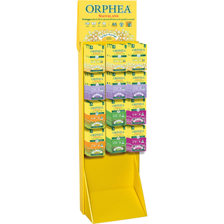 ORPHEA SALVALANA ANTI-TARME 12 FOGLIETTI ESPOSITORE CASA 168 PZ: 48 EMANATORI FIORI - 24 EMANATORI LEGNO CEDRO - 48 LAVANDA - 24 CHIODI DI GAROFANO - 24 PATCHOULI