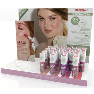 DEBORAH FORMULA PURA BLUSH LIQUIDO BIO ESPOSITORE MAKE UP 24 PEZZI MISTI