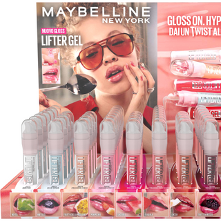 MAYBELLINE GLOSS LIFTER GEL ESPOSITORE MAKE UP 36 PEZZI MISTI + TESTER