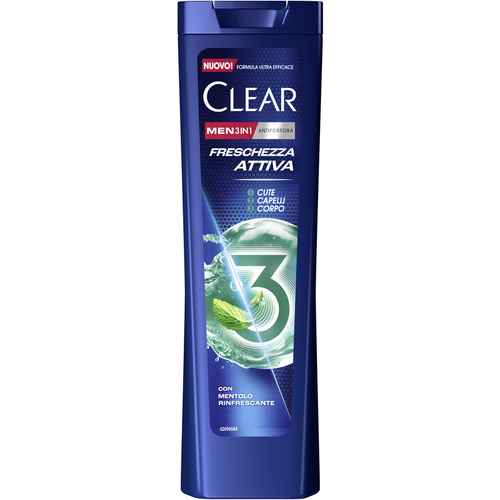CLEAR MEN SHAMPOO ANTIFORFORA FRESCHEZZA ATTIVA 3 IN 1 CUTE CAPELLI CORPO 225 ML CLEAR MEN SHAMPOO ANTIFORFORA FRESCHEZZA ATTIVA 3 IN 1 CUTE CAPELLI CORPO 225 ML