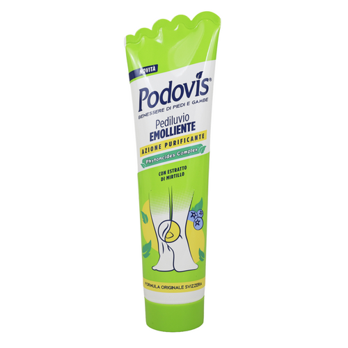 PODOVIS PEDILUVIO EMOLLIENTE EFFETTO VELLUTO CON MIRTILLO E CARBONE ATTIVO TUBO 150 ML