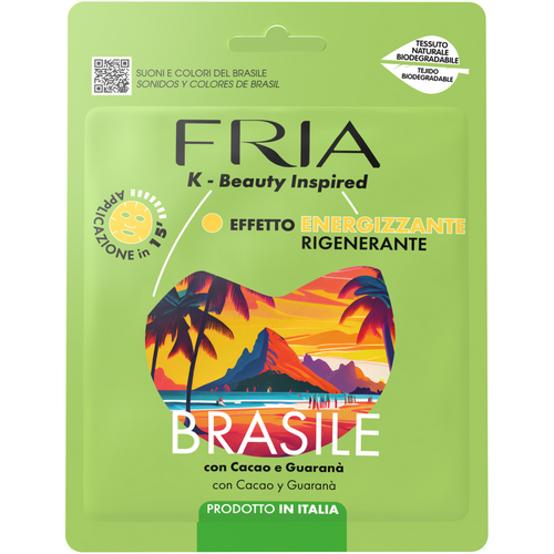 FRIA MASCHERA VISO IN TESSUTO ENERGIZZANTE e RIGENERANTE BRASILE CON CACAO E GUARANA'